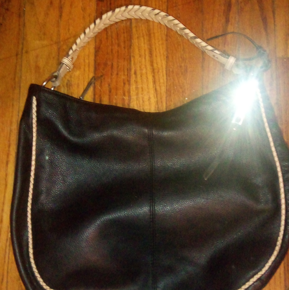 Black and tan leather B. makouski bag
